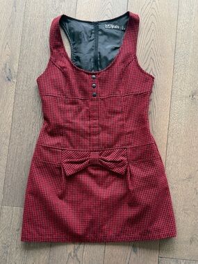 Made in Spain Red & Black Check Mini Dress